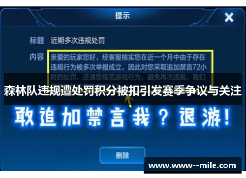 森林队违规遭处罚积分被扣引发赛季争议与关注